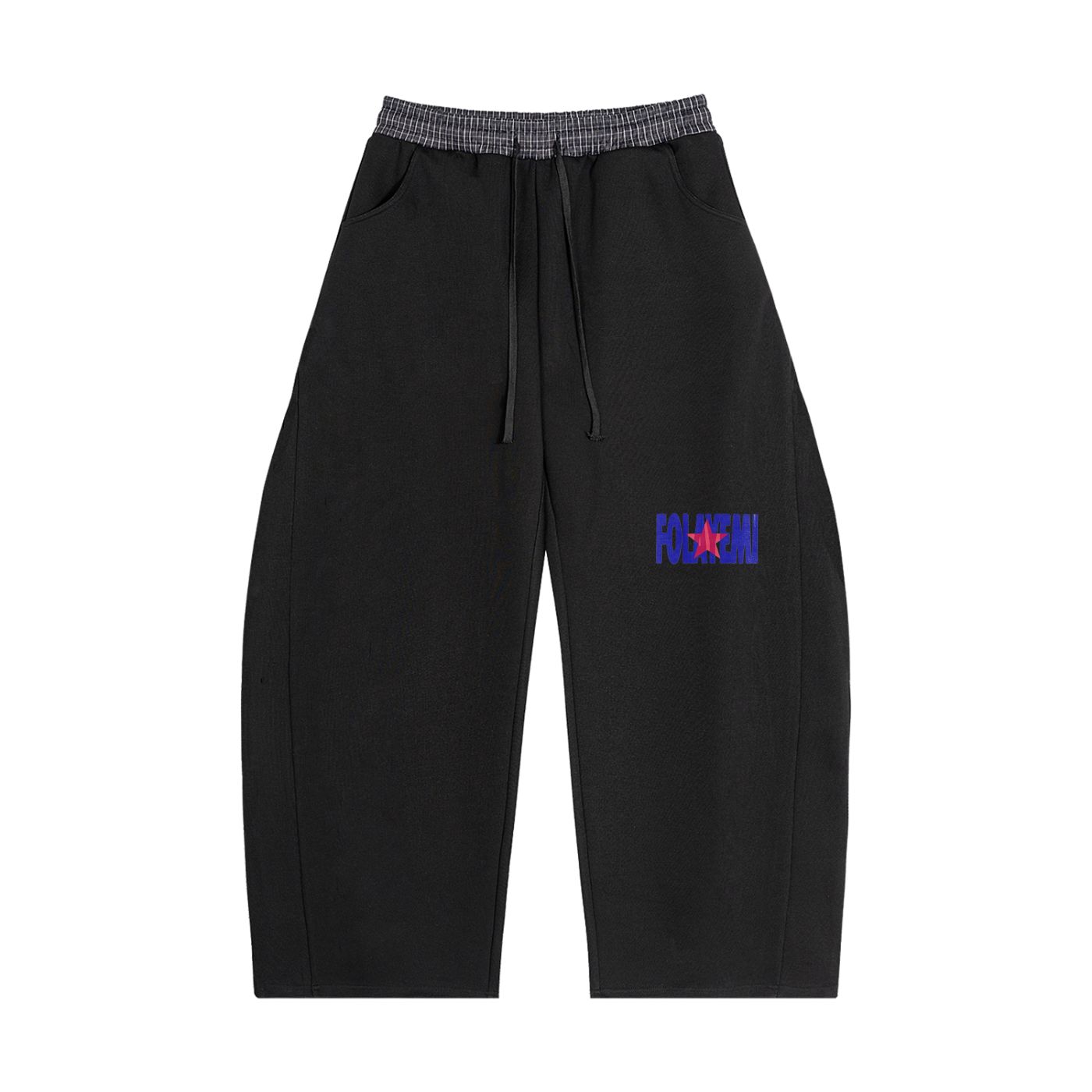 Plaid Waistband Barrel Sweatpants